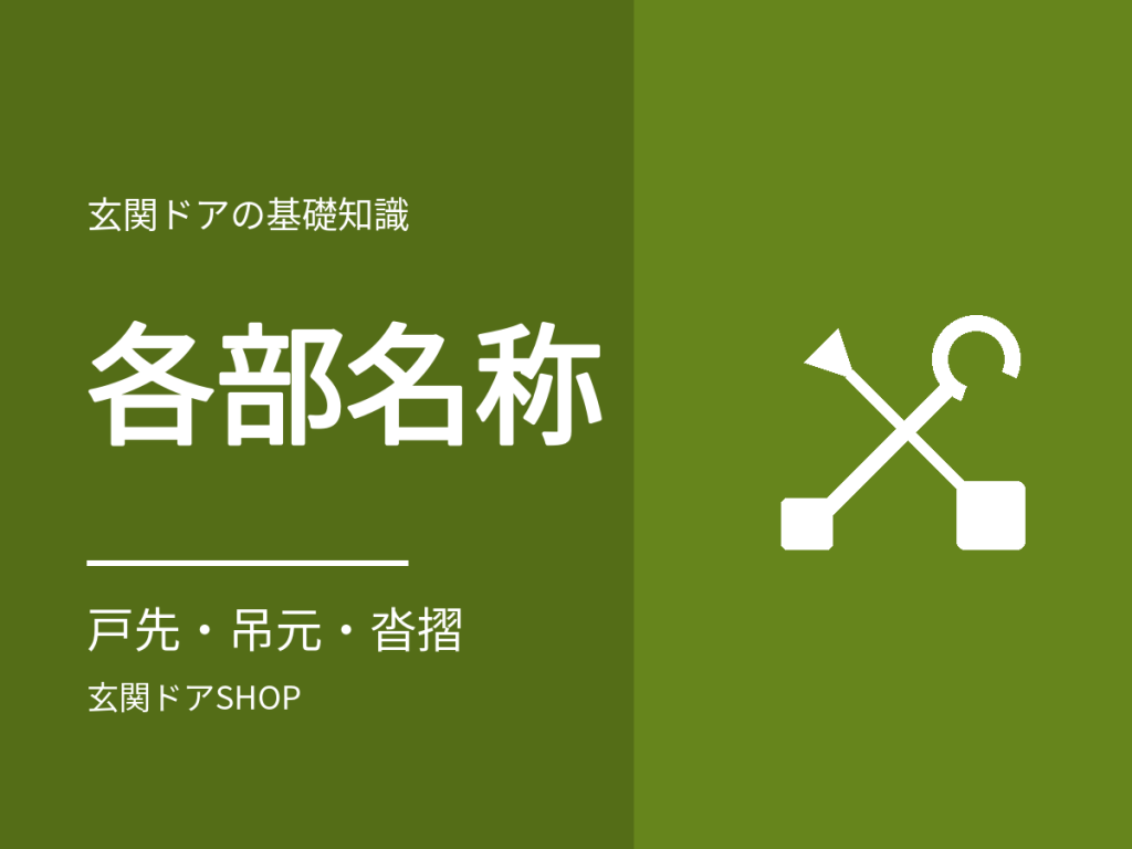玄関ドアの各部の名称。戸先・吊元・沓摺・ドアクローザ・ストライクを図なしで覚える