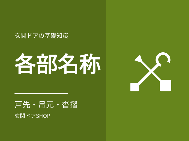 玄関ドアの各部の名称。戸先・吊元・沓摺・ドアクローザ・ストライクを図なしで覚える